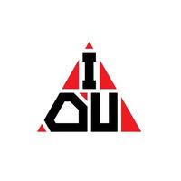 diseño de logotipo de letra triangular iou con forma de triángulo. monograma de diseño de logotipo de triángulo iou. plantilla de logotipo de vector de triángulo iou con color rojo. logotipo triangular iou logotipo simple, elegante y lujoso.