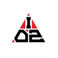 diseño de logotipo de letra triangular ioz con forma de triángulo. monograma de diseño del logotipo del triángulo ioz. plantilla de logotipo de vector de triángulo de ioz con color rojo. logotipo triangular de ioz logotipo simple, elegante y lujoso.