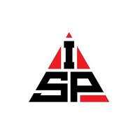 diseño de logotipo de letra triangular isp con forma de triángulo. monograma de diseño de logotipo de triángulo isp. plantilla de logotipo de vector de triángulo isp con color rojo. logotipo triangular isp logotipo simple, elegante y lujoso.