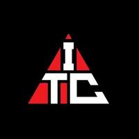 diseño de logotipo de letra triangular itc con forma de triángulo. monograma de diseño de logotipo de triángulo itc. plantilla de logotipo de vector de triángulo itc con color rojo. logotipo triangular itc logotipo simple, elegante y lujoso.