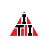 diseño de logotipo de letra triangular iti con forma de triángulo. monograma de diseño del logotipo del triángulo iti. plantilla de logotipo de vector de triángulo iti con color rojo. logotipo triangular iti logotipo simple, elegante y lujoso.