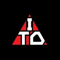 diseño de logotipo de letra triangular ito con forma de triángulo. monograma de diseño de logotipo de triángulo de ito. plantilla de logotipo de vector de triángulo de ito con color rojo. logotipo triangular de ito logotipo simple, elegante y lujoso.