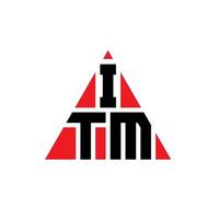 ITM triangle letter logo design with triangle shape. ITM triangle logo design monogram. ITM triangle vector logo template with red color. ITM triangular logo Simple, Elegant, and Luxurious Logo.