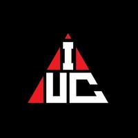 IUC triangle letter logo design with triangle shape. IUC triangle logo design monogram. IUC triangle vector logo template with red color. IUC triangular logo Simple, Elegant, and Luxurious Logo.