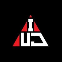 Diseño de logotipo de letra triangular iuj con forma de triángulo. monograma de diseño del logotipo del triángulo iuj. plantilla de logotipo de vector de triángulo iuj con color rojo. logotipo triangular iuj logotipo simple, elegante y lujoso.