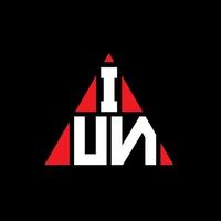 diseño del logotipo de la letra del triángulo iun con forma de triángulo. monograma de diseño del logotipo del triángulo iun. plantilla de logotipo de vector de triángulo iun con color rojo. logotipo triangular iun logotipo simple, elegante y lujoso.