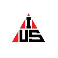 ius diseño de logotipo de letra triangular con forma de triángulo. monograma de diseño del logotipo del triángulo ius. plantilla de logotipo de vector de triángulo ius con color rojo. logotipo triangular ius logotipo simple, elegante y lujoso.