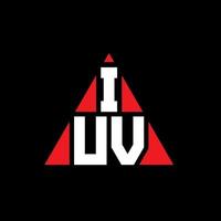 IUV triangle letter logo design with triangle shape. IUV triangle logo design monogram. IUV triangle vector logo template with red color. IUV triangular logo Simple, Elegant, and Luxurious Logo.