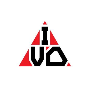 IVO triangle letter logo design with triangle shape. IVO triangle logo design monogram. IVO triangle vector logo template with red color. IVO triangular logo Simple, Elegant, and Luxurious Logo.
