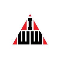 Diseño de logotipo de letra triangular iww con forma de triángulo. monograma de diseño del logotipo del triángulo iww. plantilla de logotipo de vector de triángulo iww con color rojo. logotipo triangular iww logotipo simple, elegante y lujoso.