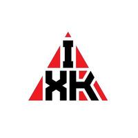 Diseño de logotipo de letra de triángulo ixk con forma de triángulo. monograma de diseño del logotipo del triángulo ixk. Plantilla de logotipo de vector de triángulo ixk con color rojo. logotipo triangular ixk logotipo simple, elegante y lujoso.