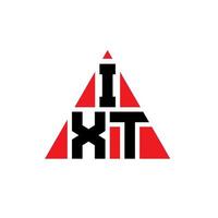Diseño de logotipo de letra de triángulo ixt con forma de triángulo. monograma de diseño del logotipo del triángulo ixt. plantilla de logotipo de vector de triángulo ixt con color rojo. logo triangular ixt logo simple, elegante y lujoso.