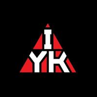 Diseño de logotipo de letra triangular iyk con forma de triángulo. monograma de diseño de logotipo de triángulo iyk. plantilla de logotipo de vector de triángulo iyk con color rojo. logotipo triangular iyk logotipo simple, elegante y lujoso.