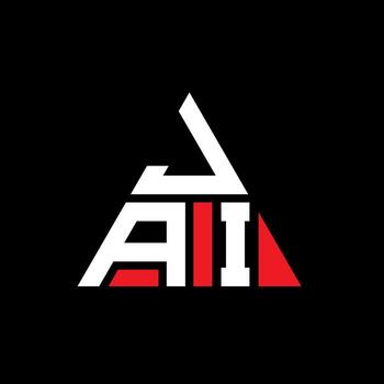 JAI triangle letter logo design with triangle shape. JAI triangle logo design monogram. JAI triangle vector logo template with red color. JAI triangular logo Simple, Elegant, and Luxurious Logo.