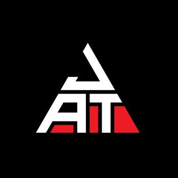 JAT triangle letter logo design with triangle shape. JAT triangle logo design monogram. JAT triangle vector logo template with red color. JAT triangular logo Simple, Elegant, and Luxurious Logo.