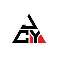 JCY triangle letter logo design with triangle shape. JCY triangle logo design monogram. JCY triangle vector logo template with red color. JCY triangular logo Simple, Elegant, and Luxurious Logo.