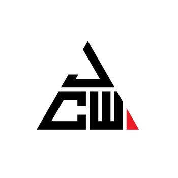 JCW triangle letter logo design with triangle shape. JCW triangle logo design monogram. JCW triangle vector logo template with red color. JCW triangular logo Simple, Elegant, and Luxurious Logo.