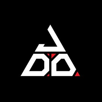 JDO triangle letter logo design with triangle shape. JDO triangle logo design monogram. JDO triangle vector logo template with red color. JDO triangular logo Simple, Elegant, and Luxurious Logo.