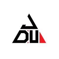 JDU triangle letter logo design with triangle shape. JDU triangle logo design monogram. JDU triangle vector logo template with red color. JDU triangular logo Simple, Elegant, and Luxurious Logo.