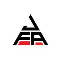 diseño de logotipo de letra triangular jfa con forma de triángulo. monograma de diseño del logotipo del triángulo jfa. plantilla de logotipo de vector de triángulo jfa con color rojo. logotipo triangular jfa logotipo simple, elegante y lujoso.