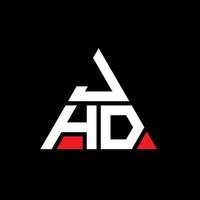 jhd diseño de logotipo de letra triangular con forma de triángulo. monograma de diseño del logotipo del triángulo jhd. Plantilla de logotipo de vector de triángulo jhd con color rojo. logotipo triangular jhd logotipo simple, elegante y lujoso.