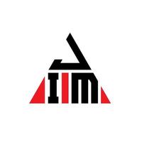 diseño de logotipo de letra de triángulo de jim con forma de triángulo. monograma de diseño de logotipo de triángulo de jim. plantilla de logotipo de vector de triángulo jim con color rojo. logo triangular de jim logo simple, elegante y lujoso.