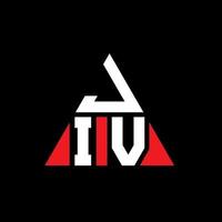JIV triangle letter logo design with triangle shape. JIV triangle logo design monogram. JIV triangle vector logo template with red color. JIV triangular logo Simple, Elegant, and Luxurious Logo.