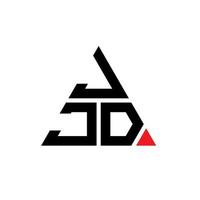 JJD triangle letter logo design with triangle shape. JJD triangle logo design monogram. JJD triangle vector logo template with red color. JJD triangular logo Simple, Elegant, and Luxurious Logo.