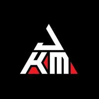 Diseño de logotipo de letra triangular jkm con forma de triángulo. monograma de diseño del logotipo del triángulo jkm. plantilla de logotipo de vector de triángulo jkm con color rojo. logotipo triangular jkm logotipo simple, elegante y lujoso.