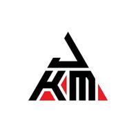 Diseño de logotipo de letra triangular jkm con forma de triángulo. monograma de diseño del logotipo del triángulo jkm. plantilla de logotipo de vector de triángulo jkm con color rojo. logotipo triangular jkm logotipo simple, elegante y lujoso.