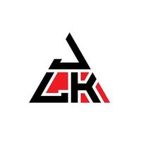 diseño de logotipo de letra triangular jlk con forma de triángulo. monograma de diseño del logotipo del triángulo jlk. plantilla de logotipo de vector de triángulo jlk con color rojo. logotipo triangular jlk logotipo simple, elegante y lujoso.