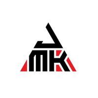 jmk diseño de logotipo de letra triangular con forma de triángulo. monograma de diseño del logotipo del triángulo jmk. plantilla de logotipo de vector de triángulo jmk con color rojo. logotipo triangular jmk logotipo simple, elegante y lujoso.