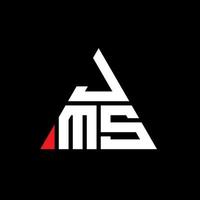 diseño de logotipo de letra triangular jms con forma de triángulo. monograma de diseño del logotipo del triángulo jms. plantilla de logotipo de vector de triángulo jms con color rojo. logotipo triangular jms logotipo simple, elegante y lujoso.