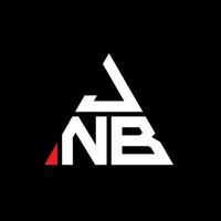 Diseño de logotipo de letra triangular jnb con forma de triángulo. monograma de diseño del logotipo del triángulo jnb. plantilla de logotipo de vector de triángulo jnb con color rojo. logotipo triangular jnb logotipo simple, elegante y lujoso.