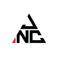 diseño de logotipo de letra triangular jnc con forma de triángulo. monograma de diseño del logotipo del triángulo jnc. plantilla de logotipo de vector de triángulo jnc con color rojo. logotipo triangular jnc logotipo simple, elegante y lujoso.