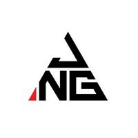 JNG triangle letter logo design with triangle shape. JNG triangle logo design monogram. JNG triangle vector logo template with red color. JNG triangular logo Simple, Elegant, and Luxurious Logo.