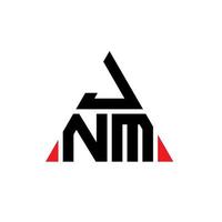 JNM triangle letter logo design with triangle shape. JNM triangle logo design monogram. JNM triangle vector logo template with red color. JNM triangular logo Simple, Elegant, and Luxurious Logo.