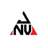 JNV triangle letter logo design with triangle shape. JNV triangle logo design monogram. JNV triangle vector logo template with red color. JNV triangular logo Simple, Elegant, and Luxurious Logo.