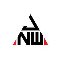 JNW triangle letter logo design with triangle shape. JNW triangle logo design monogram. JNW triangle vector logo template with red color. JNW triangular logo Simple, Elegant, and Luxurious Logo.