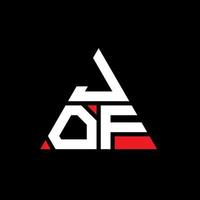 diseño de logotipo de letra de triángulo jof con forma de triángulo. monograma de diseño del logotipo del triángulo jof. plantilla de logotipo de vector de triángulo jof con color rojo. logo triangular jof logo simple, elegante y lujoso.