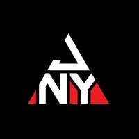 diseño de logotipo de letra triangular jny con forma de triángulo. monograma de diseño del logotipo del triángulo jny. plantilla de logotipo de vector de triángulo jny con color rojo. logotipo triangular jny logotipo simple, elegante y lujoso.