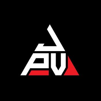 JPV triangle letter logo design with triangle shape. JPV triangle logo design monogram. JPV triangle vector logo template with red color. JPV triangular logo Simple, Elegant, and Luxurious Logo.