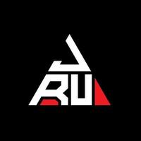 JRU triangle letter logo design with triangle shape. JRU triangle logo design monogram. JRU triangle vector logo template with red color. JRU triangular logo Simple, Elegant, and Luxurious Logo.