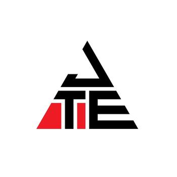 JTE triangle letter logo design with triangle shape. JTE triangle logo design monogram. JTE triangle vector logo template with red color. JTE triangular logo Simple, Elegant, and Luxurious Logo.