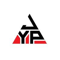 JYP triangle letter logo design with triangle shape. JYP triangle logo design monogram. JYP triangle vector logo template with red color. JYP triangular logo Simple, Elegant, and Luxurious Logo.