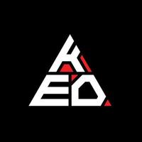 diseño de logotipo de letra de triángulo keo con forma de triángulo. monograma de diseño del logotipo del triángulo keo. plantilla de logotipo de vector de triángulo keo con color rojo. logo triangular keo logo simple, elegante y lujoso.
