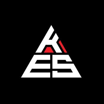 KES triangle letter logo design with triangle shape. KES triangle logo design monogram. KES triangle vector logo template with red color. KES triangular logo Simple, Elegant, and Luxurious Logo.