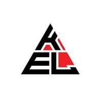 diseño de logotipo de letra triangular kel con forma de triángulo. monograma de diseño del logotipo del triángulo kel. plantilla de logotipo de vector de triángulo kel con color rojo. logo triangular kel logo simple, elegante y lujoso.