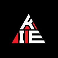 diseño de logotipo de letra de triángulo kie con forma de triángulo. monograma de diseño del logotipo del triángulo kie. plantilla de logotipo de vector de triángulo kie con color rojo. logo triangular kie logo simple, elegante y lujoso.