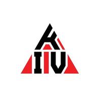 diseño de logotipo de letra triangular kiv con forma de triángulo. monograma de diseño del logotipo del triángulo kiv. plantilla de logotipo de vector de triángulo kiv con color rojo. logo triangular kiv logo simple, elegante y lujoso.